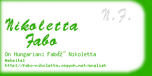 nikoletta fabo business card